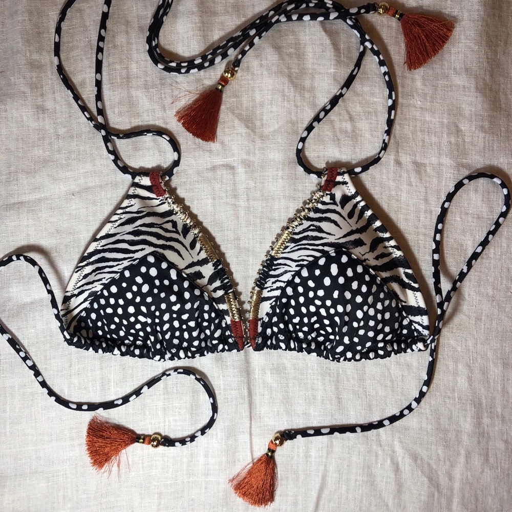 Animal Print Bikini Top ONLY Medium
